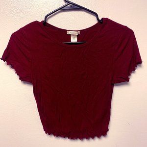 Ribbed Maroon Crop Top